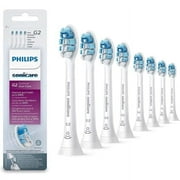 G2 Optimal Gum Care Toothbrush Replacement Heads for Sensitive Teeth, Compatible with Philips Sonicare Click-on Handle Electric Toothbrush Brush Heads, HX9034, 8 Brush Heads, White